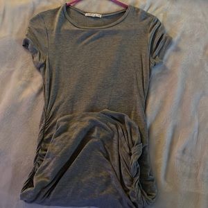 grey T- shirt dress with scrunches on sides